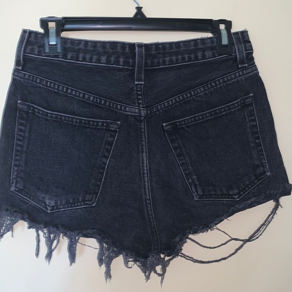 REFORMATION Jeans Shorts 26 Black High Waist Raw Hem Cutoff Festival Concert - Picture 5 of 9